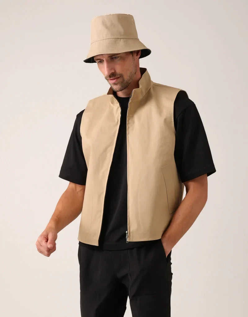 Article 51 men’s vulcanised gilet - fawn Gilets HANCOCK