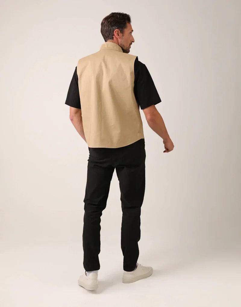 Article 51 men’s vulcanised gilet - fawn Gilets HANCOCK