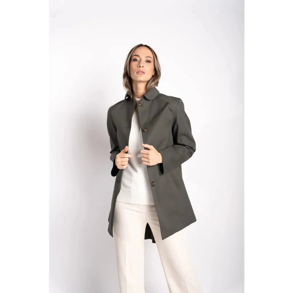 Article 9 Pea Coat - Khaki Tailored Coats HANCOCK