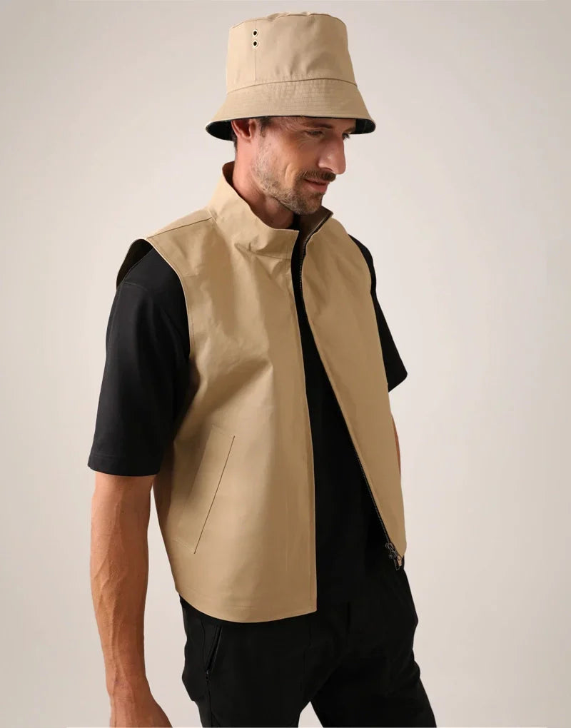 Article 51 men’s vulcanised gilet - fawn Gilets HANCOCK