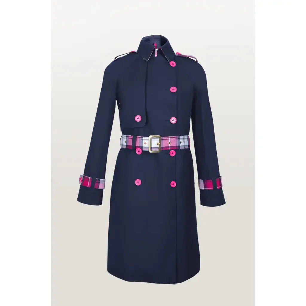 The Blair Trench - Navy / Merida Tartan Trench Coats HANCOCK